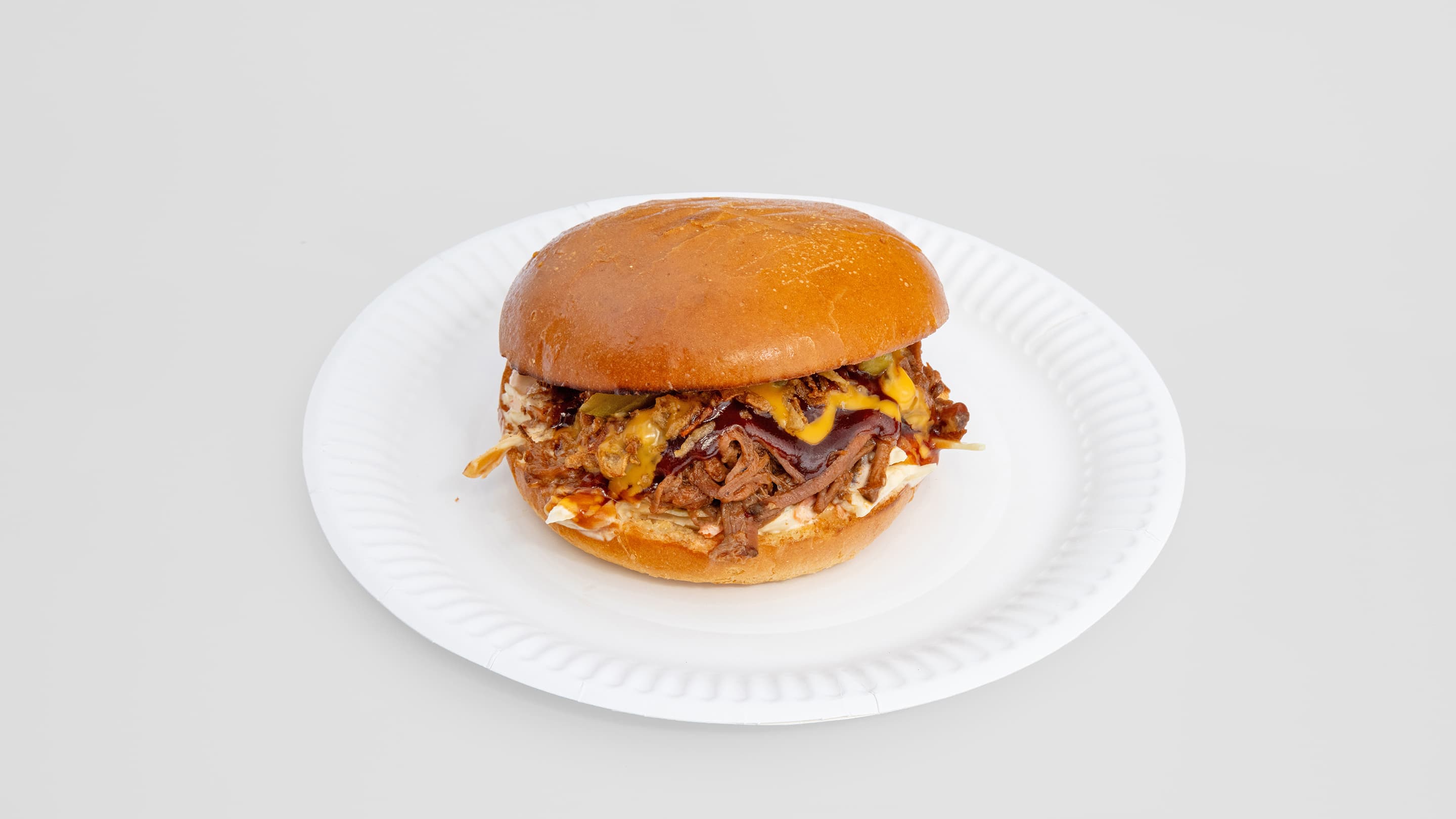 Beef brisket in a bun